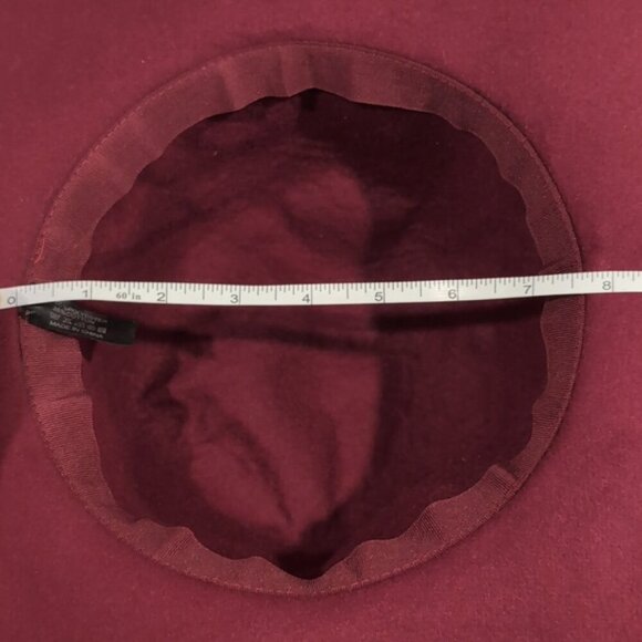3/$20 Burgundy Felt Floppy Hat Womens One Size Ribbon Tie Accessory Wide Brim - Picture 12 of 12